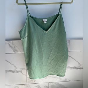 Green silky cami top